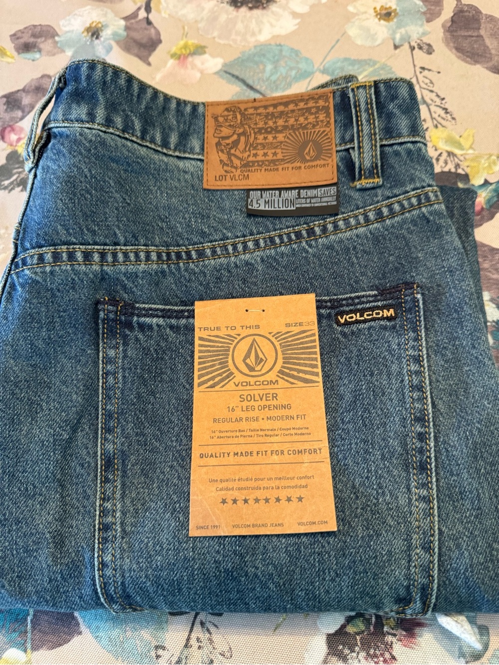 Volcom Men's Blue Relaxed Solver Jeans - Classic Denim Size 33/30